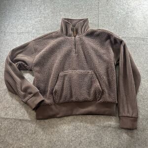 Thread & Supply Quarter Zip Pullovers Womens XS Sherpa Ribbed Mauve